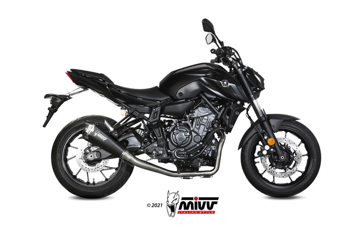 Système Complet 1 En 1 Echappement Mivv Delta Race Noir Noir Inox Yamaha Mt-07 Fz-07 2021 - 2022