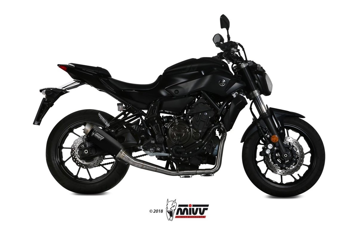 Komplette Auspuffanlage 1 In 1 Escape Mivv Gp Pro Schwarz Schwarz Edelstahl Yamaha Mt-07 Fz-07 2014 - 2020