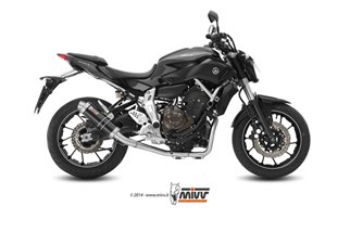 Komplette Auspuffanlage 1 In 1 Escape Mivv Gp Schwarz Schwarz Edelstahl Yamaha Mt-07 Fz-07 2014 - 2020