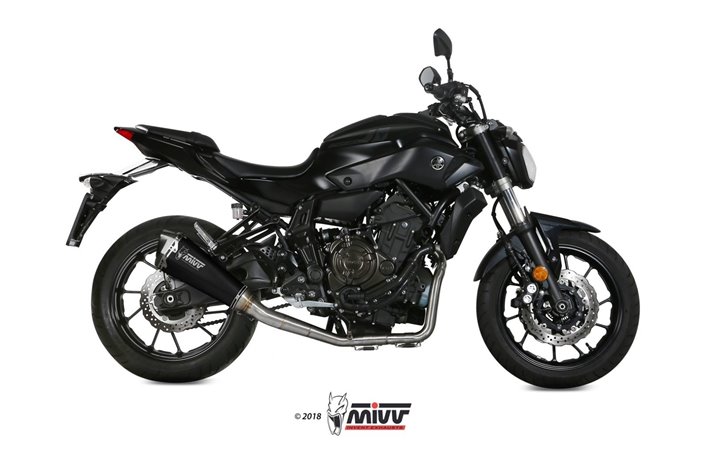 Full System 1 In 1 Exhaust Mivv Delta Race Black Black Stainless Steel Yamaha Mt-07 Fz-07 2014 - 2020