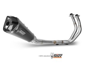 Full System 1 In 1 Exhaust Mivv Delta Race Black Black Stainless Steel Yamaha Mt-07 Fz-07 2014 - 2020