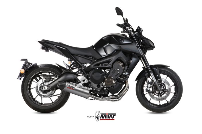 Scarico Completo 1X1 Mivv Oval Titanio Con Coppa Carbonio Yamaha Mt-09 Sp Fz-09 2013 - 2020