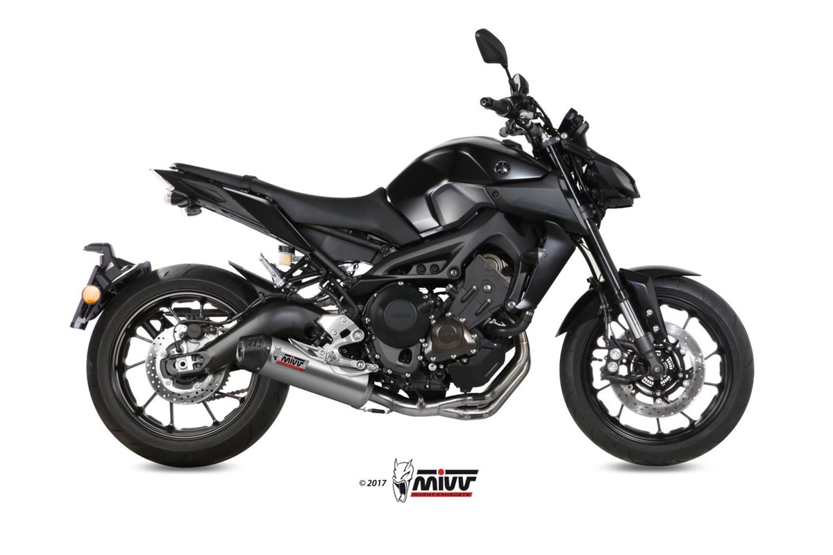 Komplette Auspuffanlage 1 in 1 Escape Mivv Oval Titanium mit Carbon Cup Yamaha Mt-09 Sp Fz-09 2013 - 2020