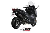 Full System 1 In 1 Exhaust Mivv Oval Black Black Stainless Steel With Carbon Cover Yamaha T-Max 560 2020 - 2021