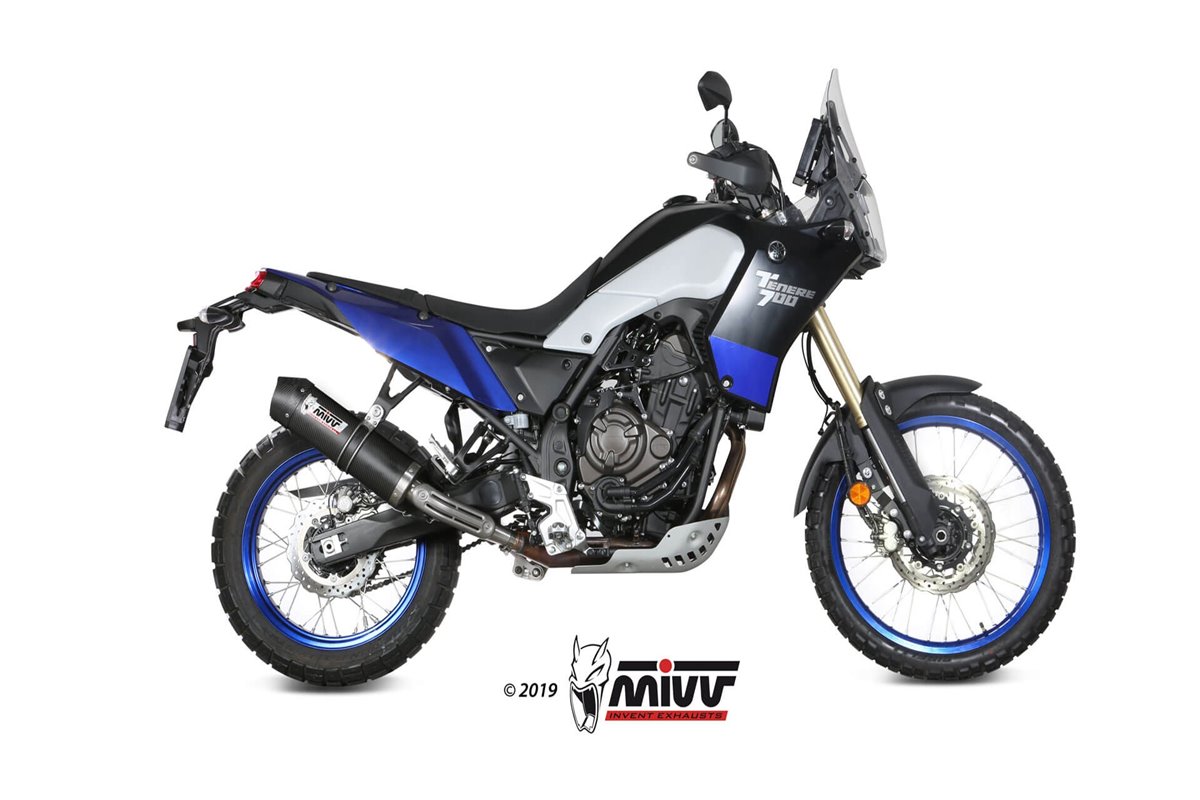 Silencieux Echappement Mivv Oval Carbone Avec Coupelle Carbone Yamaha Tenere' 700 2019 - 2022