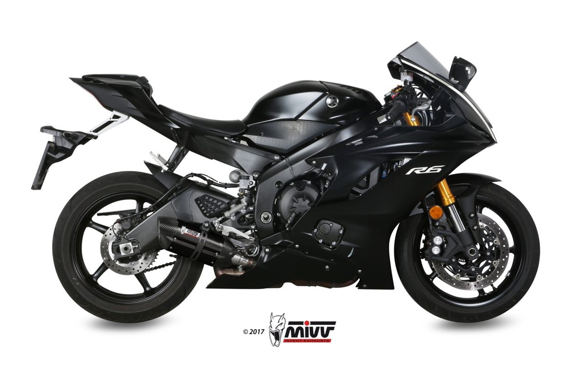 Terminale Scarico Mivv Suono Black Inox Nero Yamaha Yzf 600 R6 2017 - 2021