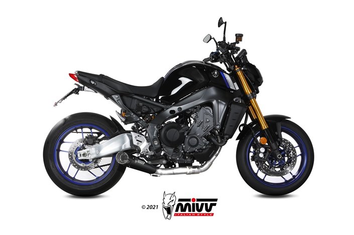 Full System 1 In 1 Exhaust Mivv X-M5 Black Black Stainless Steel Yamaha Mt-09 Sp Fz-09 2021 - 2022