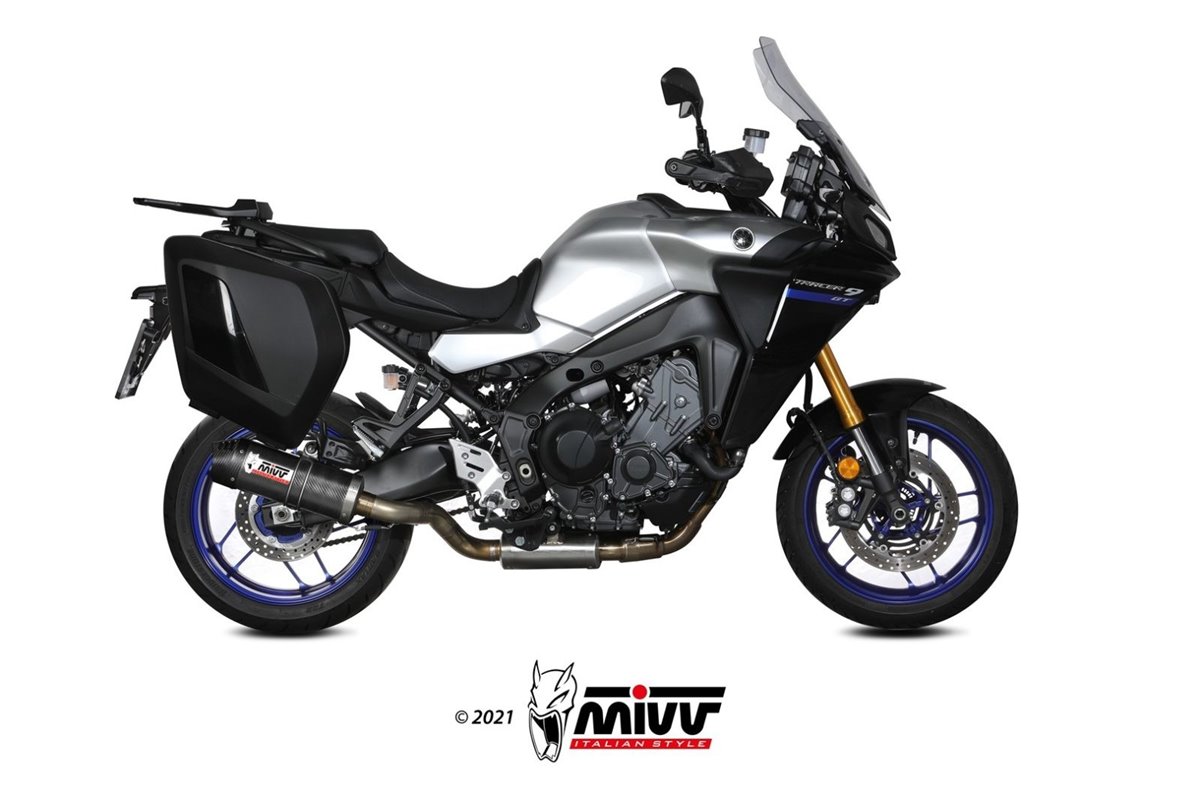 Système Complet 1 En 1 Echappement Mivv Oval Carbon Avec Coupelle Carbone Yamaha Tracer 9 Gt 2021 - 2022