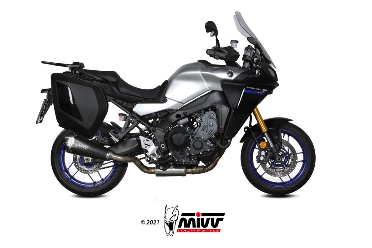 Full System 1 In 1 Exhaust Mivv Delta Race Black Black Stainless Steel Yamaha Tracer 9 Gt 2021 - 2022