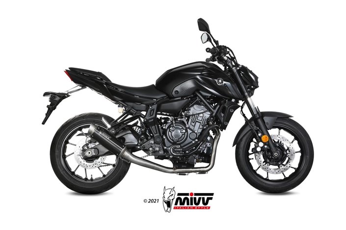 Full System 1 In 1 Exhaust Mivv Gp Pro Black Black Stainless Steel Yamaha Mt-07 Fz-07 2021 - 2022