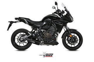 Full System 1 In 1 Exhaust Mivv Speed Edge Black Black Stainless Steel Yamaha Tracer 7 Gt 2021 - 2022