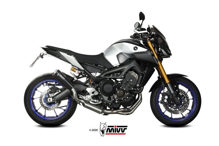 Komplette Auspuffanlage 1 In 1 Escape Mivv X-M1 Schwarz Schwarz Edelstahl Yamaha Mt-09 Sp Fz-09 2013 - 2020