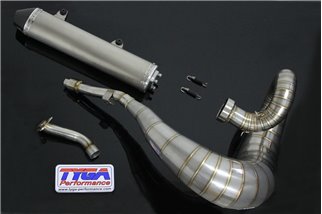 Kit chambre d'échappement silencieux inox avec bouchon carbone Tyga Yamaha YZ250 2005-15