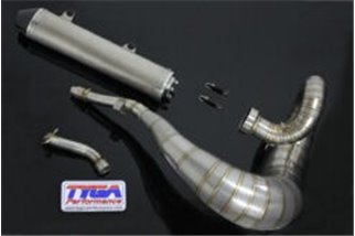 Kit chambre d'échappement silencieux inox avec bouchon carbone Tyga Yamaha YZ250 2005-15