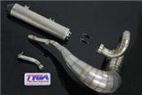 Kit chambre d'échappement silencieux inox avec bouchon carbone Tyga Yamaha YZ250 2005-15