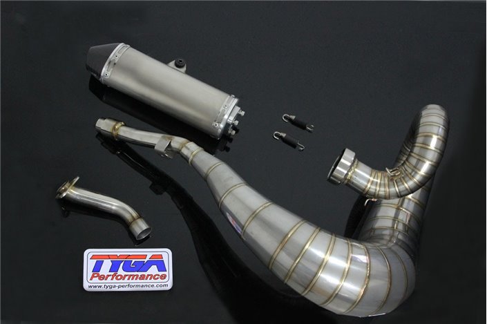 Set Auspuffkammer Edelstahl Shorty Schalldämpfer mit Carbonkappe Tyga Yamaha YZ250 2005-15