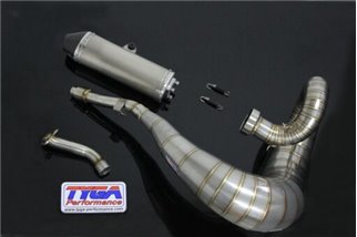 Kit chambre d'échappement silencieux shorty inox avec bouchon carbone Tyga Yamaha YZ250 2005-15