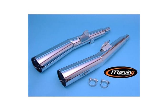 EXHAUST SILENCERS APPROVED CHROME MARVING YAMAHA XJ 400 1980 1981