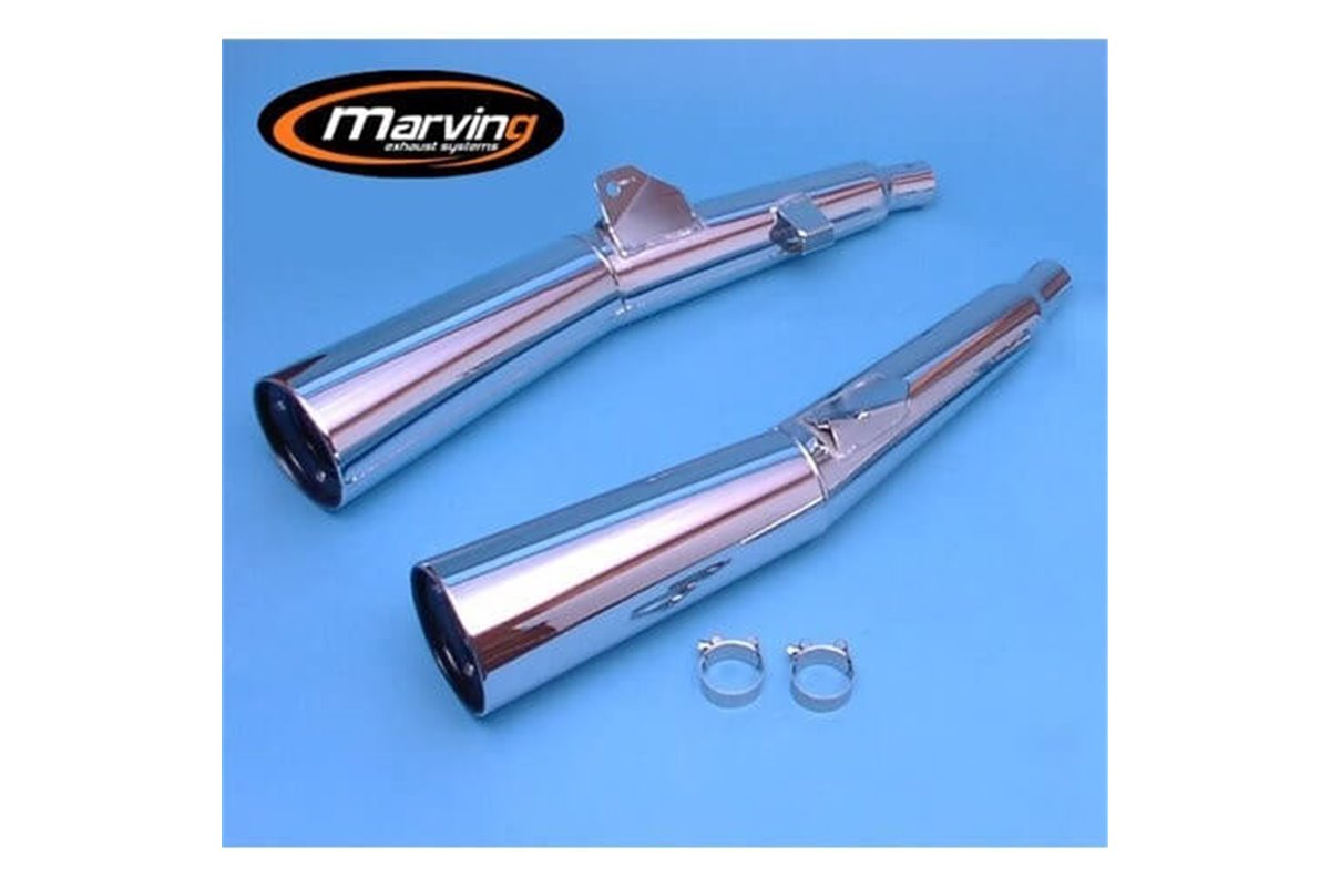 SILENCERS EXHAUST TERMINALS CHROME APPROVED MARVING YAMAHA XJ 750 1984 1989