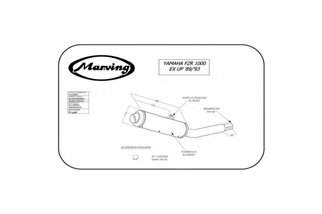 TERMINALE SCARICO SILENZIATORE MARVING YAMAHA FZR 1000 EXUP 3LE 1989-1993