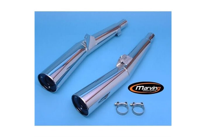 EXHAUST SILENCERS CHROME APPROVED MARVING YAMAHA XJR 1300 1999-04