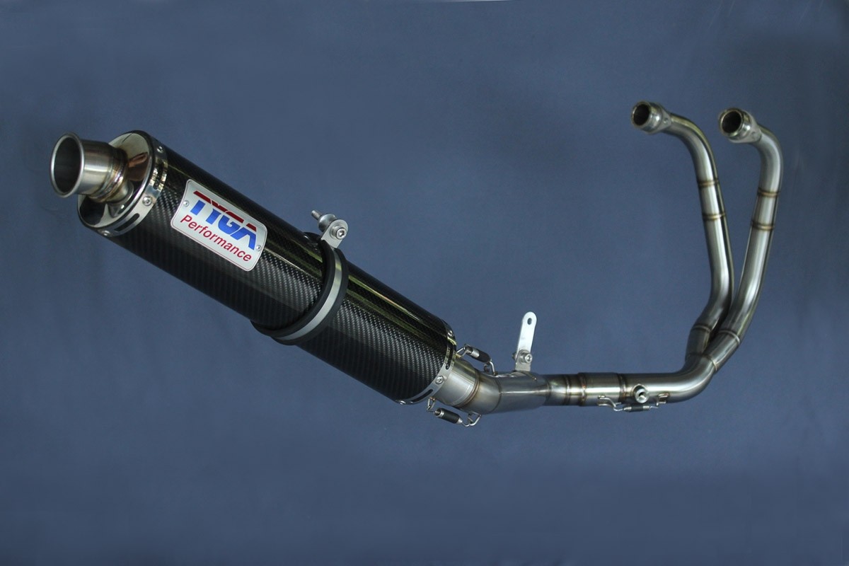 Set exhaust pipe with carbon silencer Tyga Yamaha YZF-R25/R3