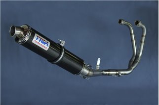 Set exhaust pipe with carbon silencer Tyga Yamaha YZF-R25/R3