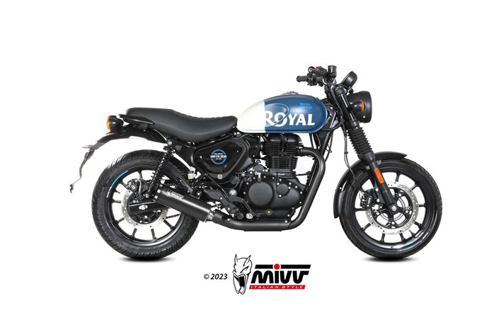 RE.005.LH1BC Mivv HR-1 EMBOUT EN ALUMINIUM ACIER INOXYDABLE NOIR Royal Enfield HNTR 350 2023-24