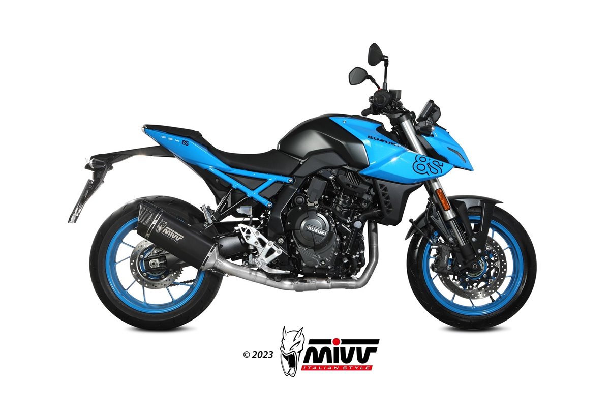 Système d'échappement complet S.063.LR1XB Mivv SR-1 NOIR ACIER INOXYDABLE Suzuki GSX-8S 2022-2024