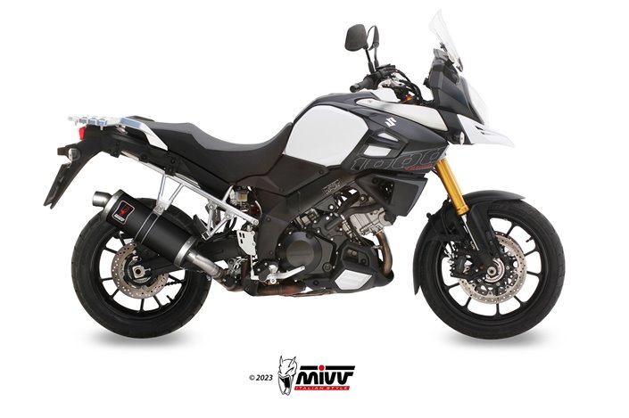 Sistema di Scarico Terminale S.042.LEKB Mivv DAKAR INOX NERO Suzuki V-Strom 1000 2014-2000