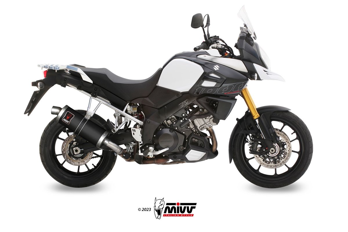 Sistema di Scarico Terminale S.042.LEKB Mivv DAKAR INOX NERO Suzuki V-Strom 1000 2014-2000