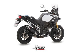 Sistema di Scarico Terminale S.042.LEKB Mivv DAKAR INOX NERO Suzuki V-Strom 1000 2014-2000