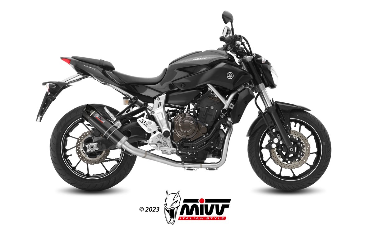 Complete Exhaust system Y.045.LXBC Mivv GP BLACK STAINLESS STEEL WITH CARBON CUP Yamaha MT-07/FZ-07 2014-2020