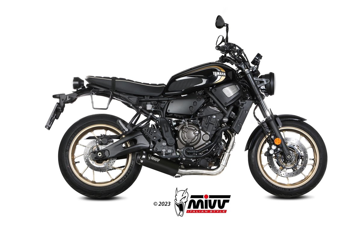 Ligne d'échappement complète Y.077.LH1BA Mivv HR-1 EMBOUT EN ALUMINIUM INOX NOIR Yamaha XSR 700 2021-2024