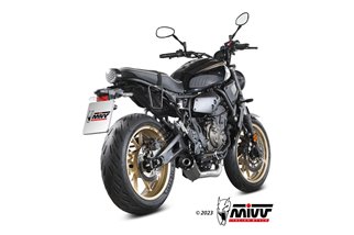 Complete exhaust system Y.077.LH1BA Mivv HR-1 BLACK STAINLESS STEEL ALUMINUM END CAP Yamaha XSR 700 2021-2024