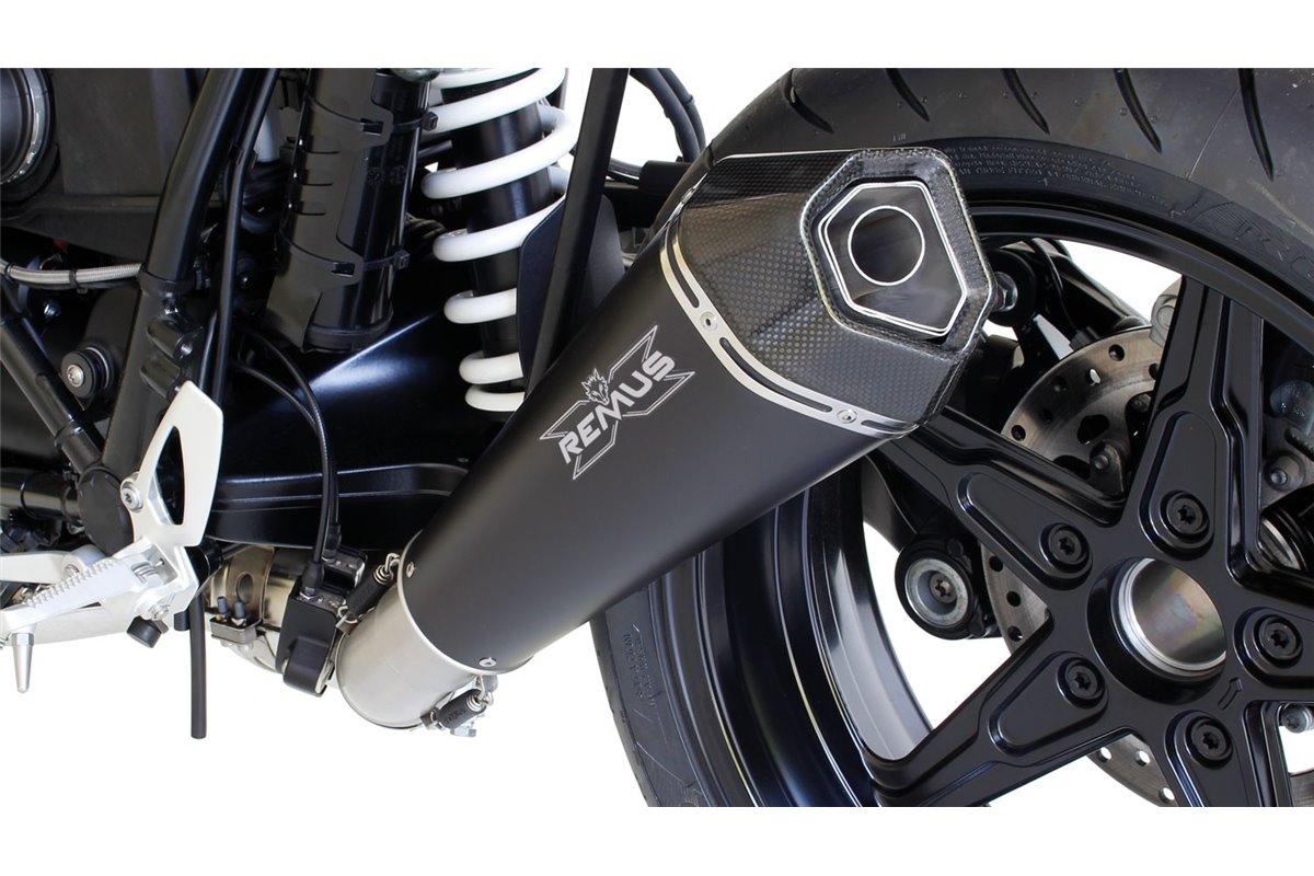 Remus terminal exhaust system 056782 087516L Hypercone in black steel bmw r ninet 2016