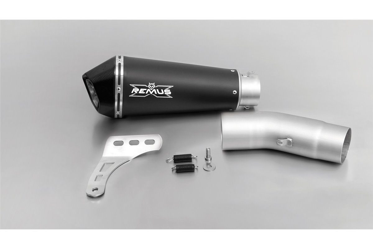 Remus terminal exhaust system 056782 158017 Hypercone Racing in black steel Ducati Monster 1200 R 2016