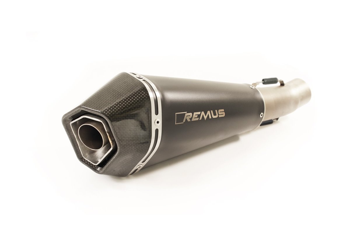 Remus terminal exhaust system 056783 155218 Hypercone Racing in black steel Ducati Monster 821 2018