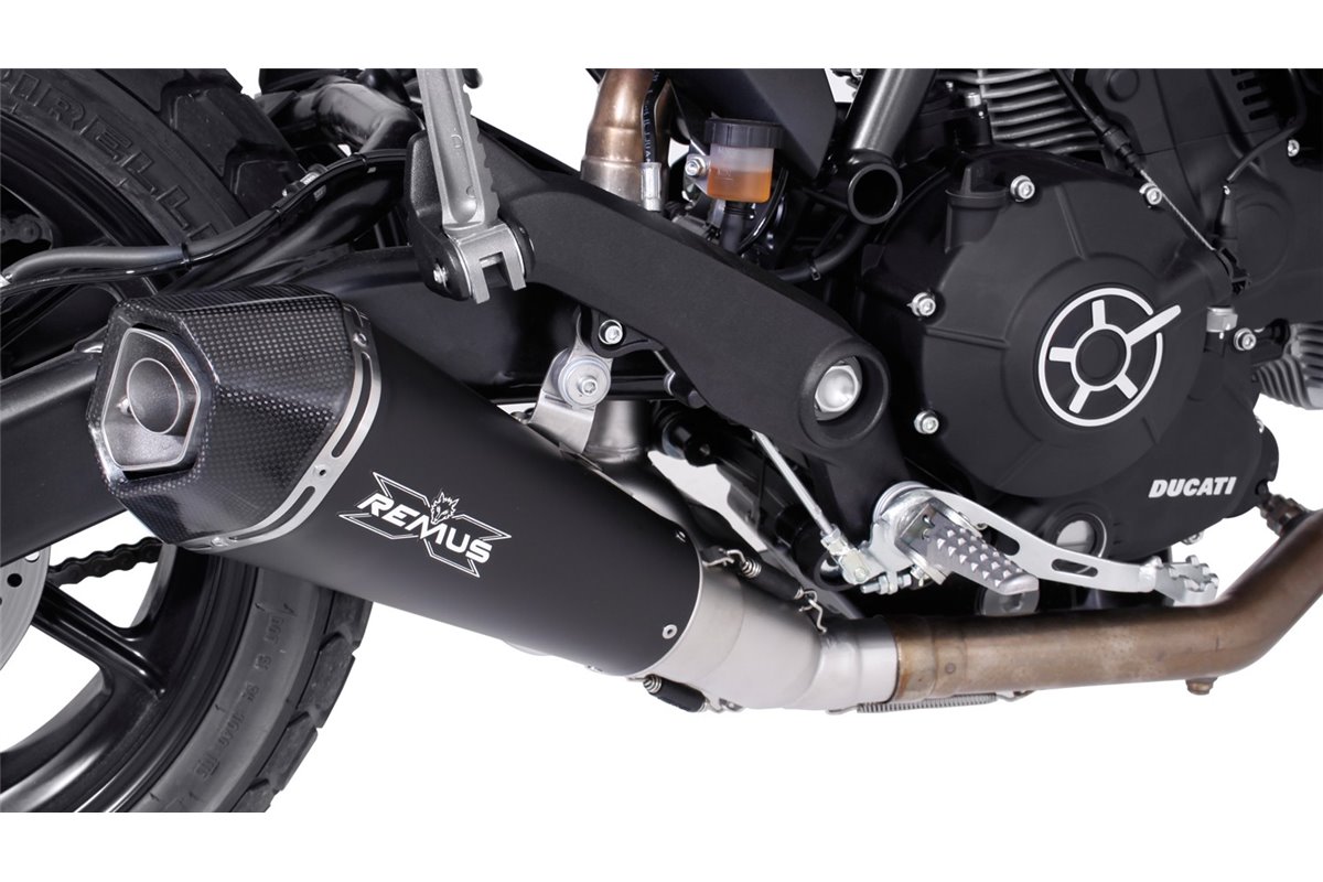 Endschalldämpfer Remus 406782 152016 Hypercone aus schwarzem Stahl Ducati Scrambler Sixty2 2016