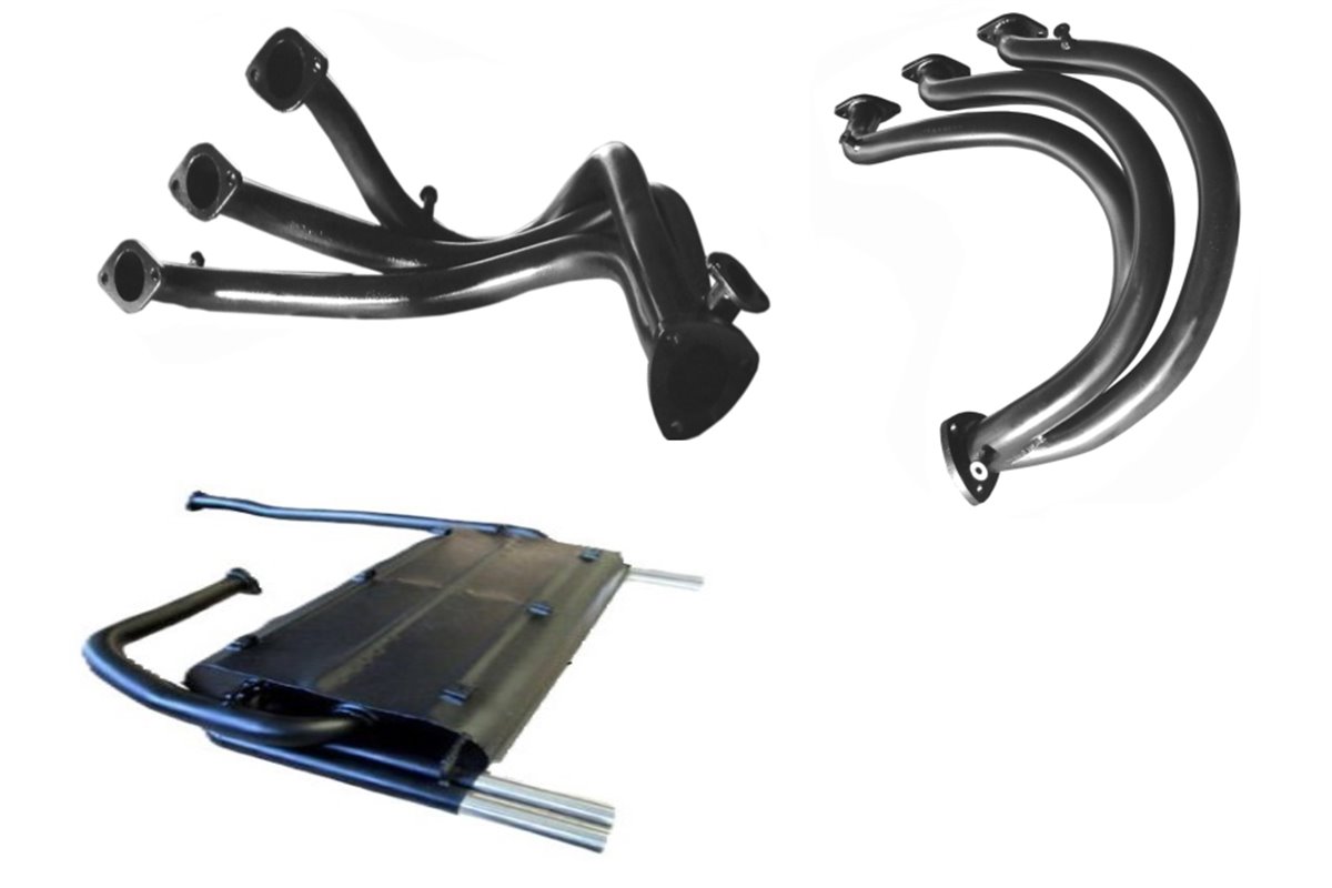 EXHAUST KIT WITH 2 BOXES SILENCER AND MANIFOLDS FOR FERRARI DINO 206 GT 1968 1969