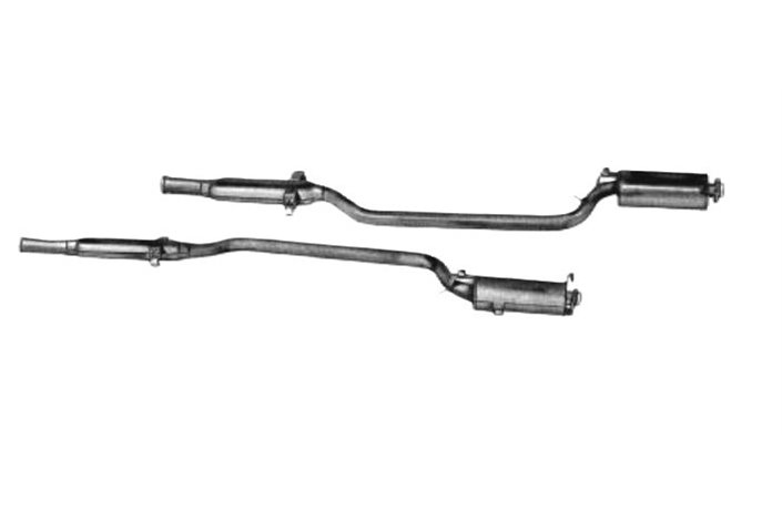 CENTRAL SILENCER EXHAUST RIGHT ANSA MA 1525 MASERATI 4 DOORS 330 1979 1990