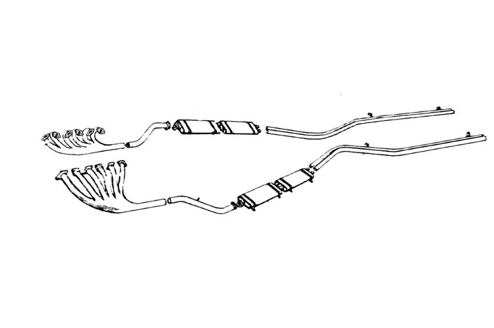 Kit d'échappement complet Ansa Ferrari 250 EUROPA – EUROPA GT de 1953 à 1958