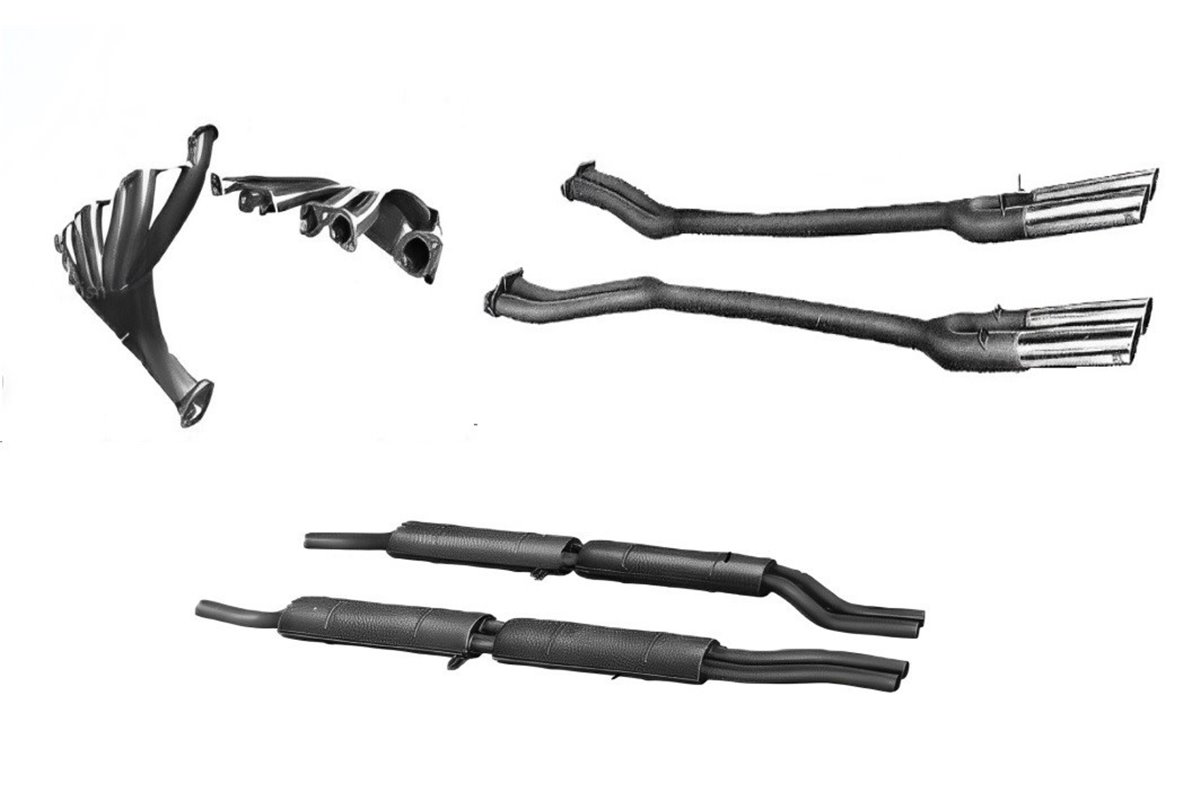 Complete Ansa Ferrari 250 SWB road exhaust kit from 1959 to 1963