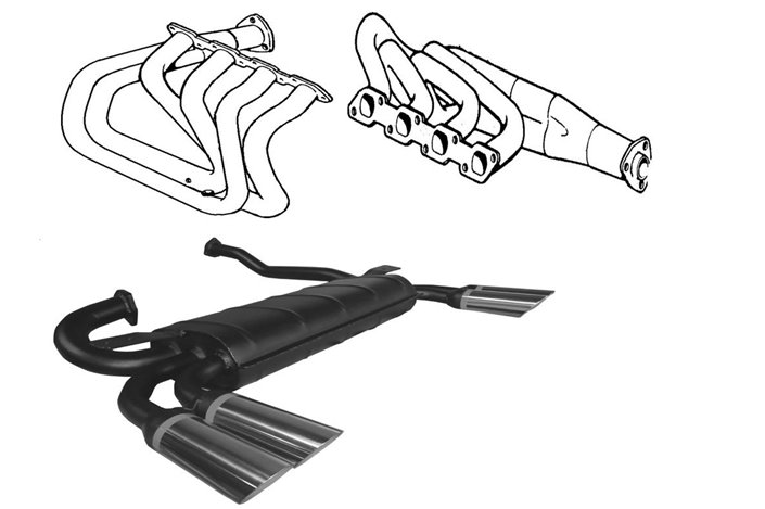 Complete exhaust kit Ansa Ferrari 328 GTB – GTS from 1985 to 1989