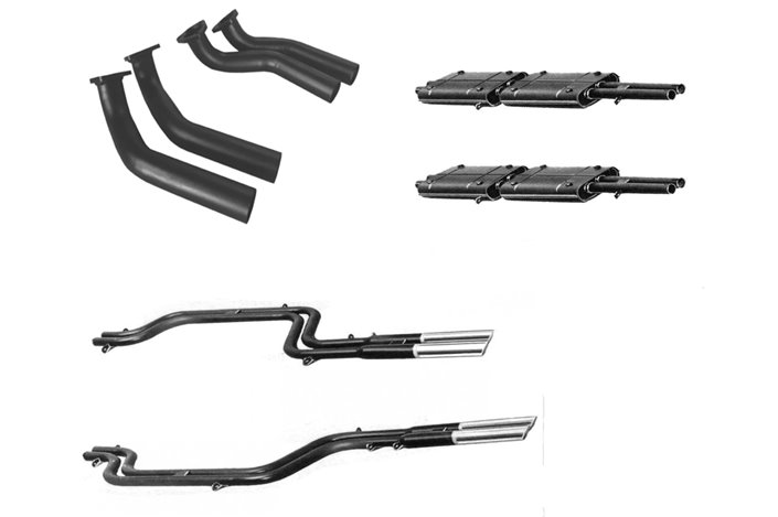 Ansa Ferrari 365 GTC/4 Coupè (Gobbone) Auspuff-Kit von 1971 bis 1972, USA-Modell