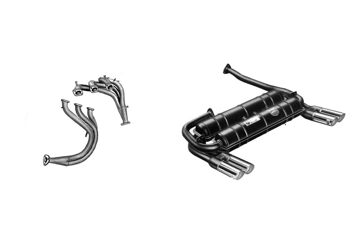 Ansa Ferrari Dino 246 GT (M type) exhaust kit from 1970 to 1971