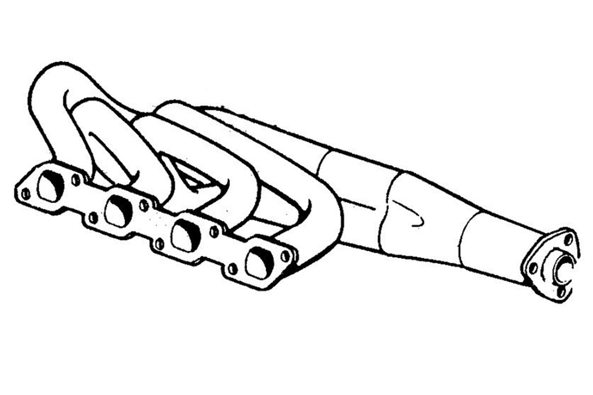 Rear exhaust manifold Ansa FR 3211 Ferrari Mondial + Cabrio (QV) from 1982 to 1985