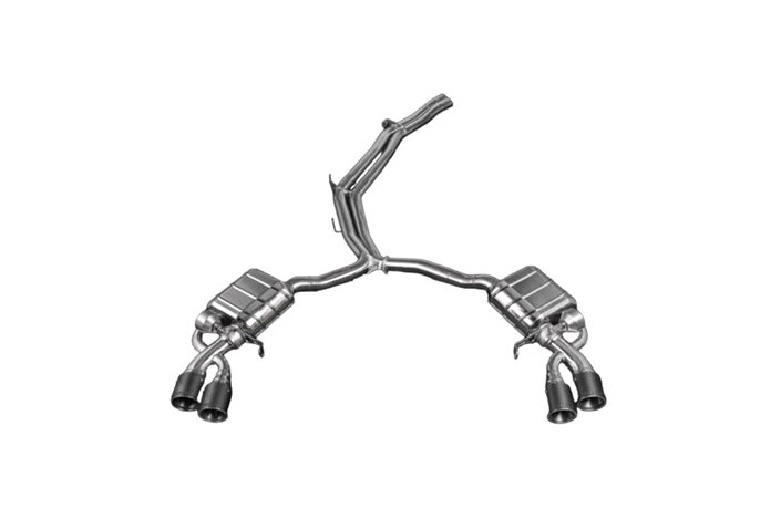 Exhaust system with ECE valve + CES3 Audi Rs4 B9 carbon central pipes and tailpipes