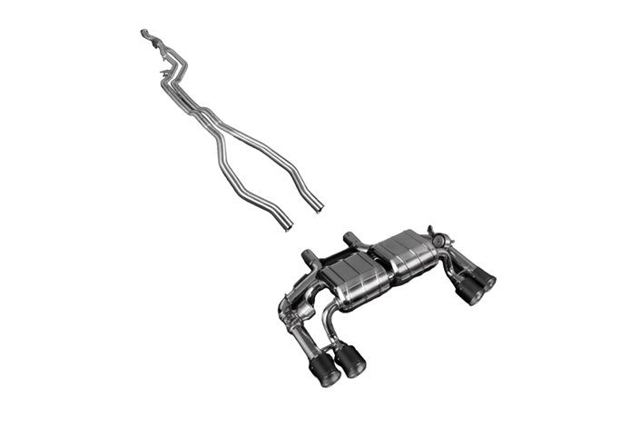 Pot d'échappement à valve ECE + tuyaux de silencieux centraux et silencieux carbone CES3 Capristo BMW M2 F87)