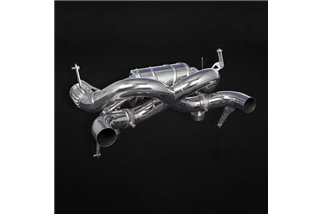 Terminal exhaust with OEM valve and Capristo Lamborghini Huracan EVO/STO thermal blanket